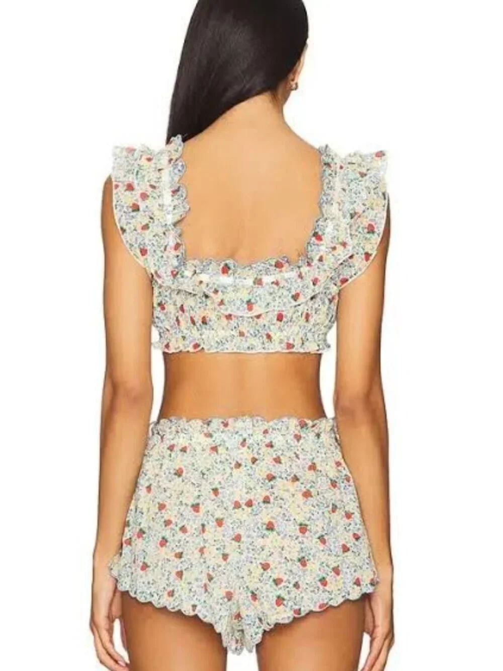 For Love & Lemons Strawberry Kiss Crop Top (S) + Short (S) Set | Small | NWT